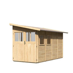 Abri de jardin adossé en bois certifié 6,42m² Juist 3 - Karibu Ma boutique