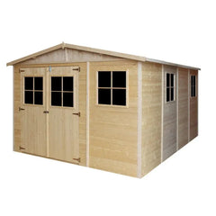 Abri de jardin en panneaux 17mm - 303x395cm - avec plancher - Timbela Ma boutique