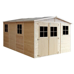 Abri de jardin en panneaux 17mm - 303x395cm - avec plancher - Timbela Ma boutique