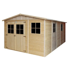 Abri de jardin en panneaux 17mm - 303x493cm - avec plancher - Timbela Ma boutique