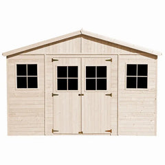 Abri de jardin en panneaux 17mm - 401x297cm - avec plancher - Timbela Ma boutique