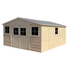 Abri de jardin en panneaux 17mm - 401x493cm - sans plancher - Timbela Ma boutique