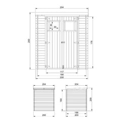 Abri de jardin en madriers 19mm - 200x200cm - avec plancher - Timbela Ma boutique