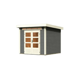 Abri de jardin en bois massif gris terre 5,95m² Kandern 3 – Karibu Ma boutique
