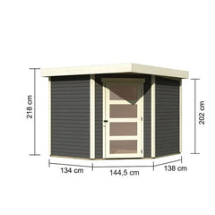 Abri de jardin en bois massif gris terre 5,95m² Schwandorf 5 – Karibu Ma boutique