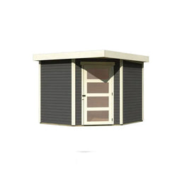 Abri de jardin en bois massif gris terre 5,95m² Schwandorf 5 – Karibu Ma boutique
