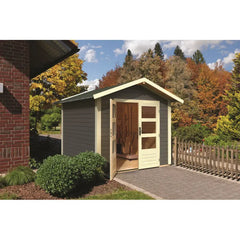 Abri de jardin en bois massif gris terre 5,95m² Talkau 4 – Karibu Ma boutique