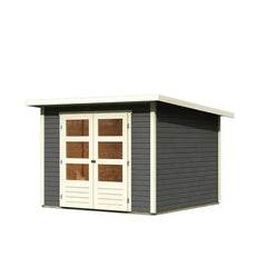 Abri de jardin en bois massif gris terre 6,05m² Stockach 4 – Karibu Ma boutique