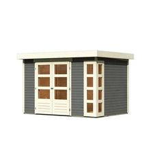 Abri de jardin en bois massif gris terre 6,55m² Kerko 4 – Karibu Ma boutique