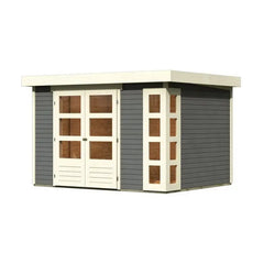 Abri de jardin en bois massif gris terre 7,43m² Kerko 5 – Karibu Ma boutique