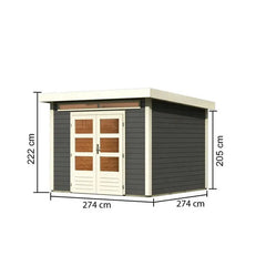 Abri de jardin en bois massif gris terre 7,50m² Kandern 6 – Karibu Ma boutique