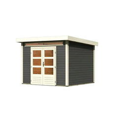 Abri de jardin en bois massif gris terre 7,50m² Kandern 6 – Karibu Ma boutique