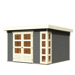 Abri de jardin en bois massif gris terre 9,24m² Kerko 6 – Karibu Ma boutique