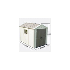 Abri de jardin en HDPE SunLife beige 7,17m² + plancher - Jôbu Ma boutique
