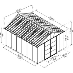 Abri de jardin en polycarbonate 11,7m² sans plancher YUKON - Palram - Canopia Ma boutique