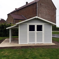 Abri de jardin en PVC 11,2m² DECO gris clair et blanc Grosfillex + Kit ancrage offert Ma boutique
