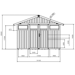 Abri de jardin en PVC 11,2m² UTILITY blanc et gris vert Grosfillex + kit ancrage offert Ma boutique
