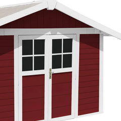 Abri de jardin en PVC 7,5m² DECO rouge et blanc Grosfillex + kit ancrage offert Ma boutique