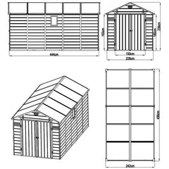 Abri de jardin en résine anthracite 11m² + kit de fondation - JOBU Ma boutique