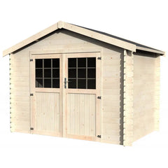 Abri de jardin Florine 6,4m² en bois massif 28mm avec double porte – Décor et Jardin Ma boutique