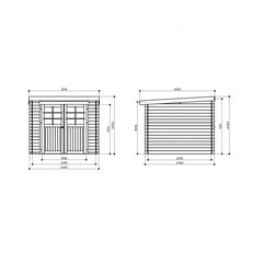 Abri de jardin Hof 6,15m² en bois massif 19mm à toit monopente - SOLID Ma boutique