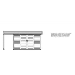 Abri de jardin Larvik 8,17m² en bois massif 28mm avec terrasse couverte - SOLID Ma boutique
