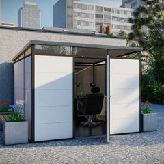 Abri de jardin modulaire isolé 3x3m profils noirs - plancher inclus - Everbox Ma boutique