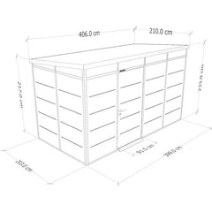 Abri de jardin modulaire isolé 4x2m blanc - plancher inclus - Everbox Ma boutique