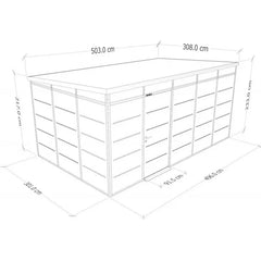 Abri de jardin modulaire isolé 5x3m anthracite et noir - plancher inclus - Everbox Ma boutique
