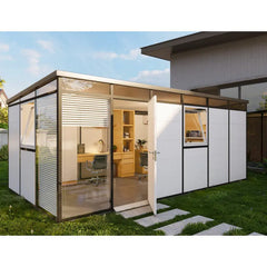 Abri de jardin modulaire isolé 6x3m profils noirs - plancher inclus - Everbox Ma boutique