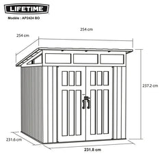 Abri de jardin monopente 6,45m² en PEHD imitation bois + plancher Lifetime - Habrita Ma boutique