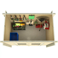 Abri de jardin monopente en bois massif 2,76m² - madriers 28mm - Eden Ma boutique