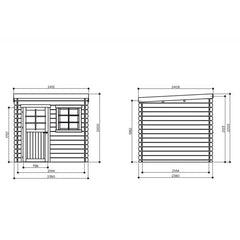 Abri de jardin Nevers 5,66m² en bois massif 28mm à toit monopente - SOLID Ma boutique