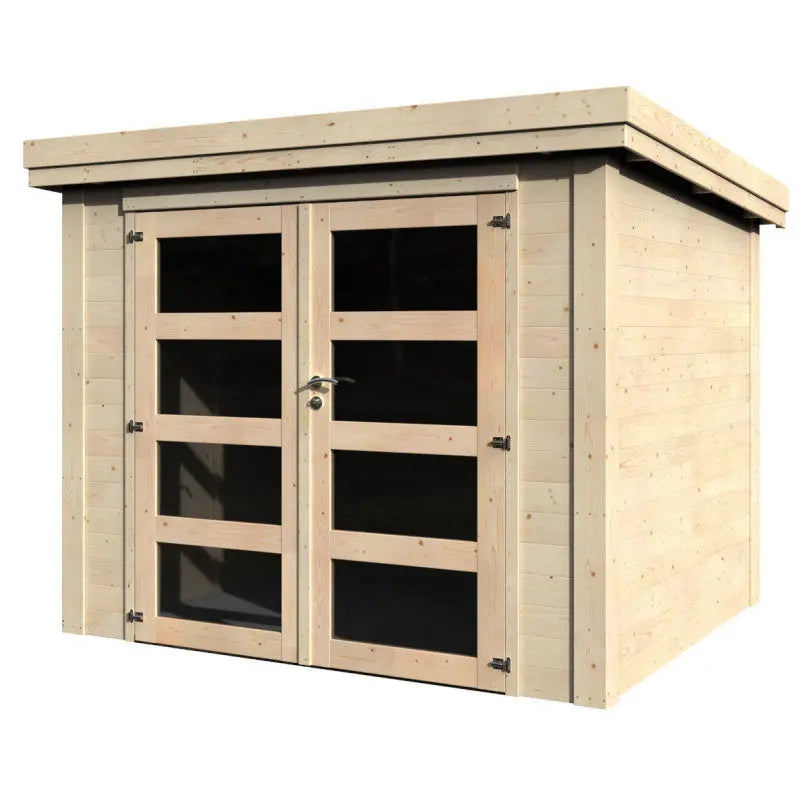 Abri de jardin Pico 6,46m² en bois massif 28mm avec double porte – Décor et Jardin Ma boutique