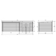 Abri de jardin Rohan 8,88m² en bois traité autoclave 28mm avec terrasse couverte - SOLID Ma boutique