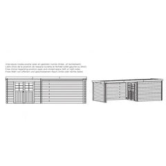 Abri de jardin Rohan 8,88m² en bois traité autoclave 28mm avec terrasse couverte - SOLID Ma boutique