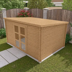 Abri de jardin toit plat 12m² PENTY - madriers 40mm traité - Gardy Shelter Ma boutique