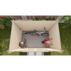 Abri de jardin toit plat 6m² PENTY - madriers 28mm brut - tuiles métalliques - Gardy Shelter Ma boutique
