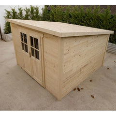 Abri de jardin toit plat 9m² SICBA - madriers 20mm brut - Gardy Shelter Ma boutique