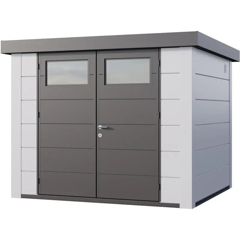 Abri en acier galvanisé blanc 6,4m² avec double porte Eleganto 2724 Telluria Ma boutique