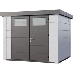 Abri en acier galvanisé blanc 6,4m² avec double porte Eleganto 2724 Telluria Ma boutique