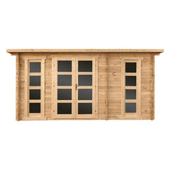 Abri en bois cloisonné 15m² MODERNE traité marron 28mm Gardy Shelter Ma boutique