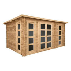 Abri en bois cloisonné 15m² MODERNE traité marron 28mm Gardy Shelter Ma boutique