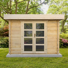 Abri en bois massif 9m² MODERNE - madriers 28mm Gardy Shelter Ma boutique