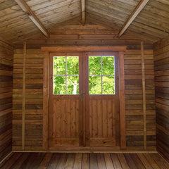 Abri en bois massif 9m² PLUS 28mm traité teinté marron Gardy Shelter Ma boutique