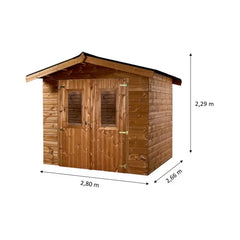Abri en bois thermo traité Thiers 7,45m² et toiture Onduline HABRITA Ma boutique
