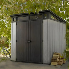 Abri en résine brossée monopente Brossium 4,7m² + plancher Keter Ma boutique