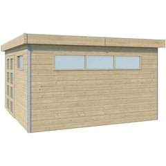 Abri Kasuko L 14,82m² en bois massif 28mm avec profils de coins en aluminium + porte et 2 fenêtres – Gardenas Ma boutique