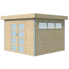 Abri Kasuko S 8,7m² en bois massif 28mm avec profils de coins en aluminium + porte et fenêtre – Gardenas Ma boutique