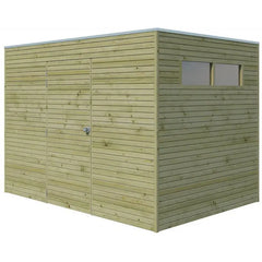 Abri Qube 6,3m² en bois traité autoclave 27mm avec porte simple battante + fenêtre  – Gardenas Ma boutique